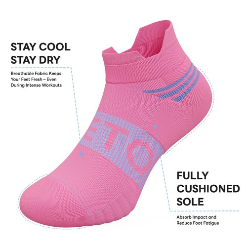 easetoe 6 Pairs Ankle Compression Socks Men Women 15-20mmHg - Cushioned Low Cut Running Arch Support - Moisture Wicking Athletic for Workout, Travel, Nurse, Plantar Fasciitis