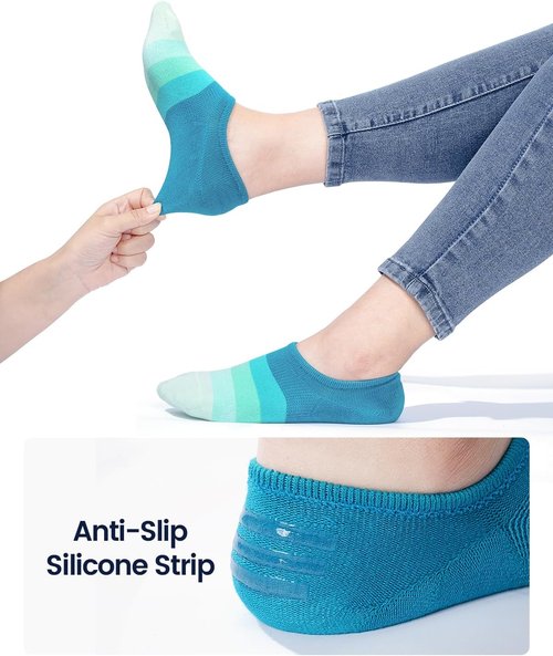 IDEGG No Show Socks - Low Cut Ankle Athletic Socks for Men & Women | Anti-Slip, Invisible Design