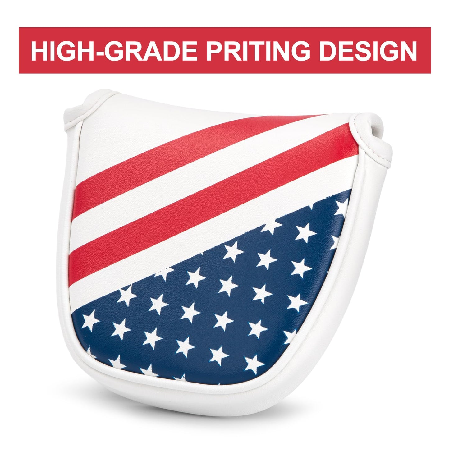 USA Mallet Putter Cover Headcover Magnetic Golf Head Covers Headcovers Club Protective Equipment - Center Shafted Golf Mallet Putter Headcover Mangetic