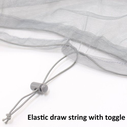 Anvin Mosquito Head Mesh Nets Gnat Face Netting for No See Ums Insects Bugs Gnats Biting Midges from Any Outdoor Activities, Works Over Most Hats Comes with Free Stock Pouches (3pcs, Grey)