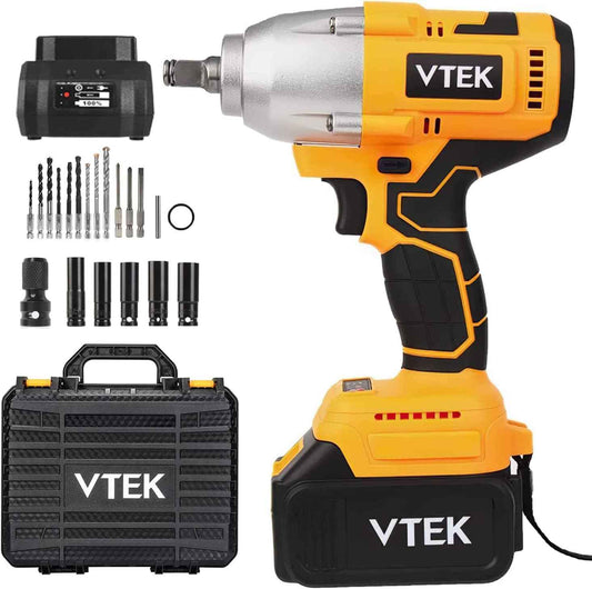 VTEK 1/2 Inch Brushless Cordless Impact Wrench - 700N.m Torque for Auto Tires