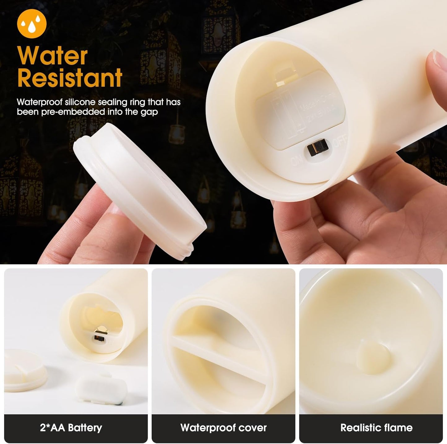 24-Pack Remote Control LED Flameless Candles - 3D Flame Timer Candles for Home, Weddings & Holidays