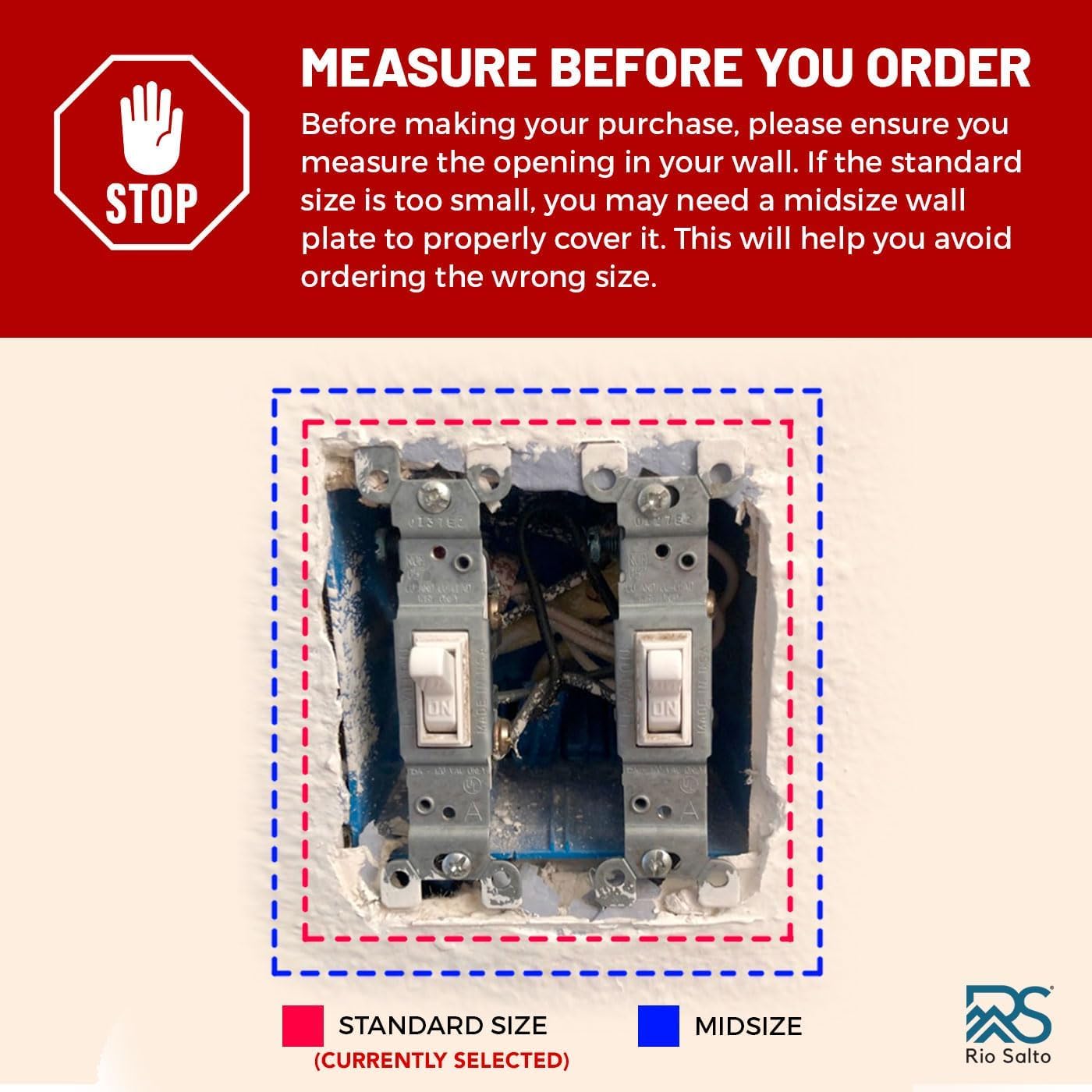 Rio Salto BRASS Outlet Duplex Antique Gold Metal Outlet Cover STANDARD SIZE Light Switch Cover Wall Plate Single Receptacle Wallplate Covers Single Gang Matte Gold Finish (Duplex, 1-Gang)