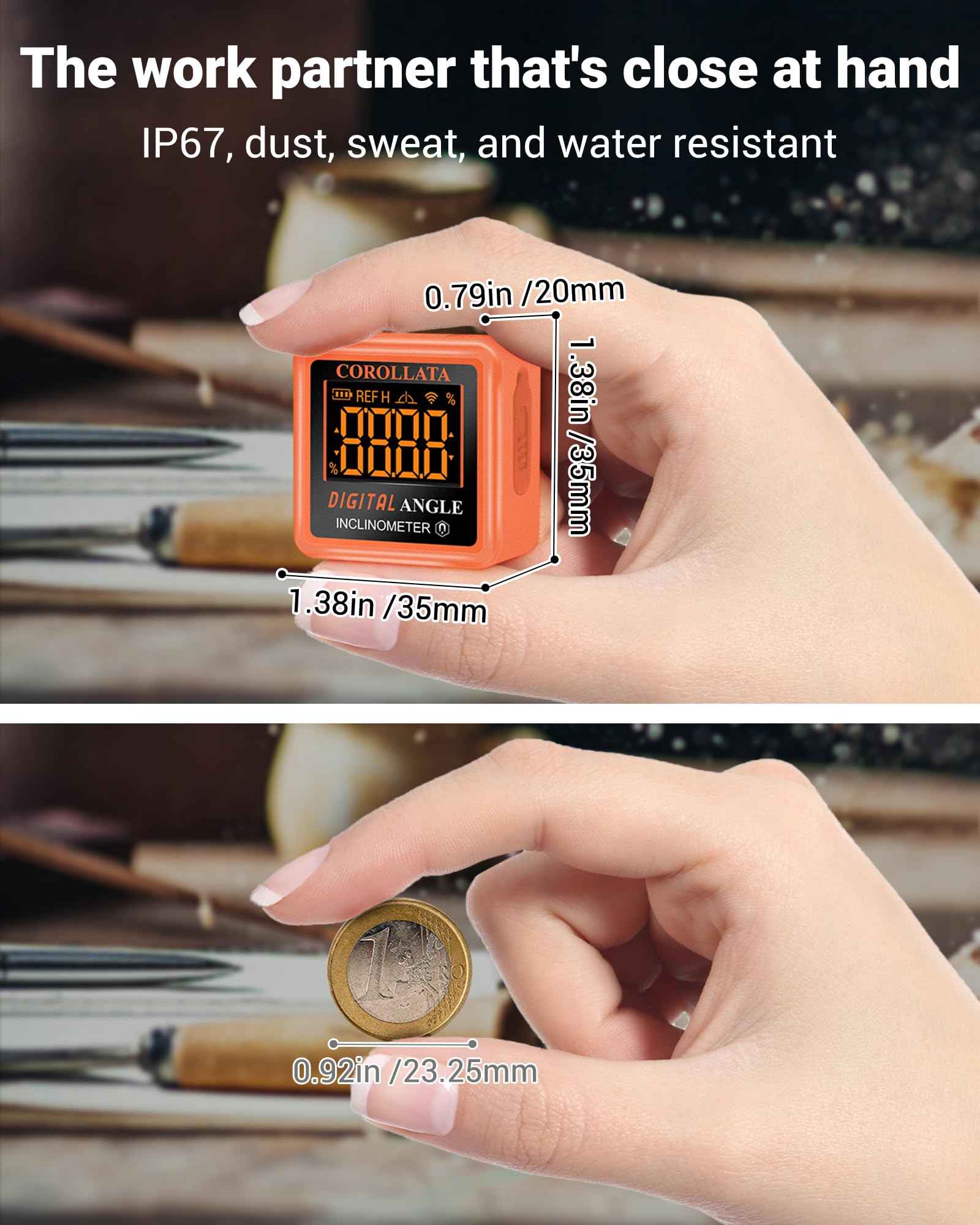 Mini Digital Angle Finder Gauge - Magnetic Torpedo Level Tool with LCD Display Precision Protractor for Table Saw, Miter,Pipes, Inclinometer Pocket Wood Working Measuring