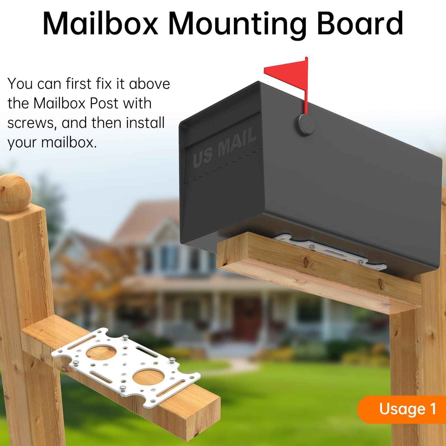 Mailbox Mounting Board, Post Mount Adapter Plate for Metal Post, Reinforced Installation Plate White;Compatible with Mail Boss, Architectural MAILBOXES, Gibraltar, hykolity, ShoppingOnBed, adoorn