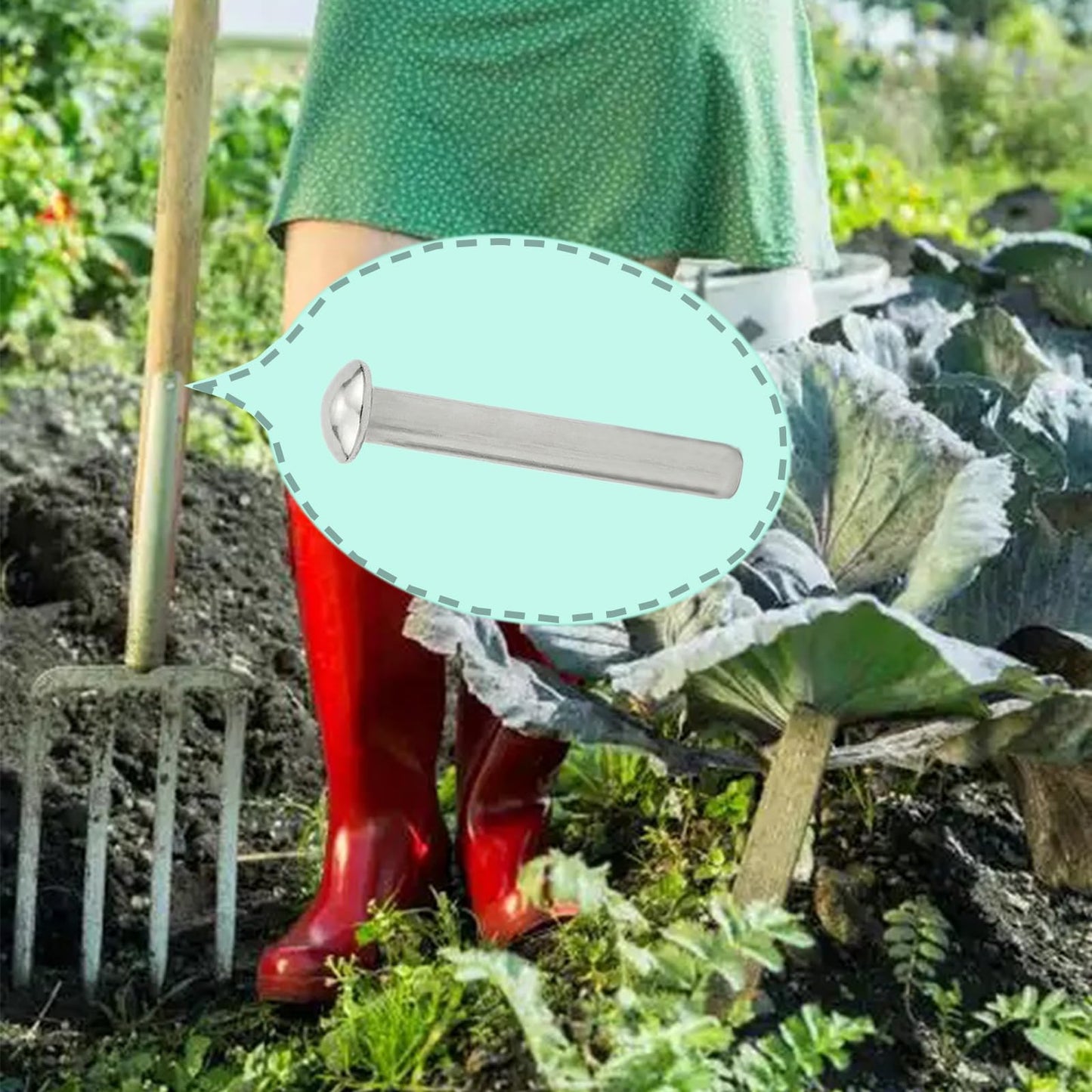 12 PCS Rivets for Spade Handle, 304 Stainless Steel Shovel Rivets Shovel Handle Replacement Rivets Half Round Head Rivet for Garden Shovel 50x6mm