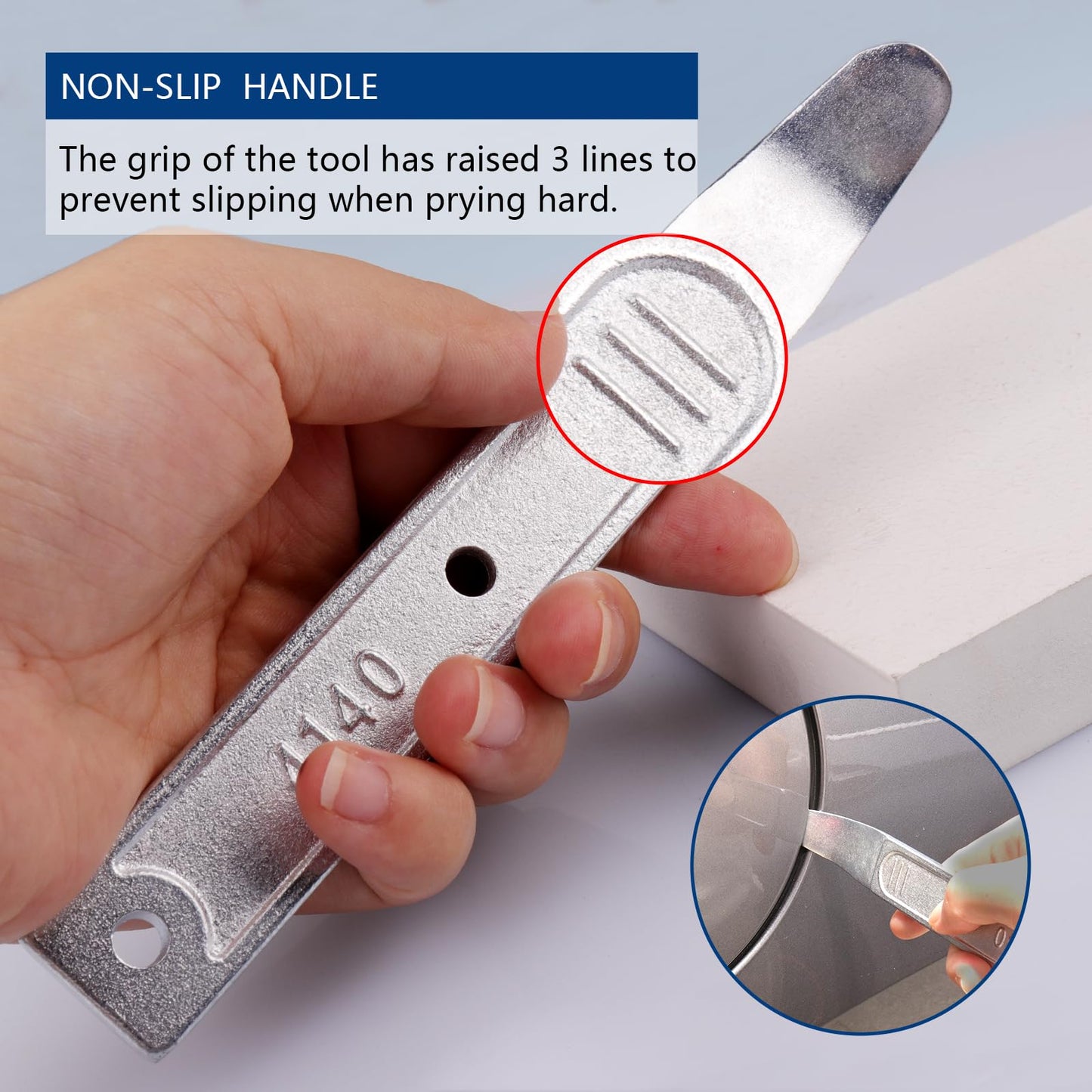 LSTOPGO 4140 Pry Tool, 1pc Pry Bar Trim Removal Tool, Pocket Pry Bar, Car Trim Removal Tool Kit, Easily Removes Trim, Paneling, Sheet Metal, Fasteners, and More (1)