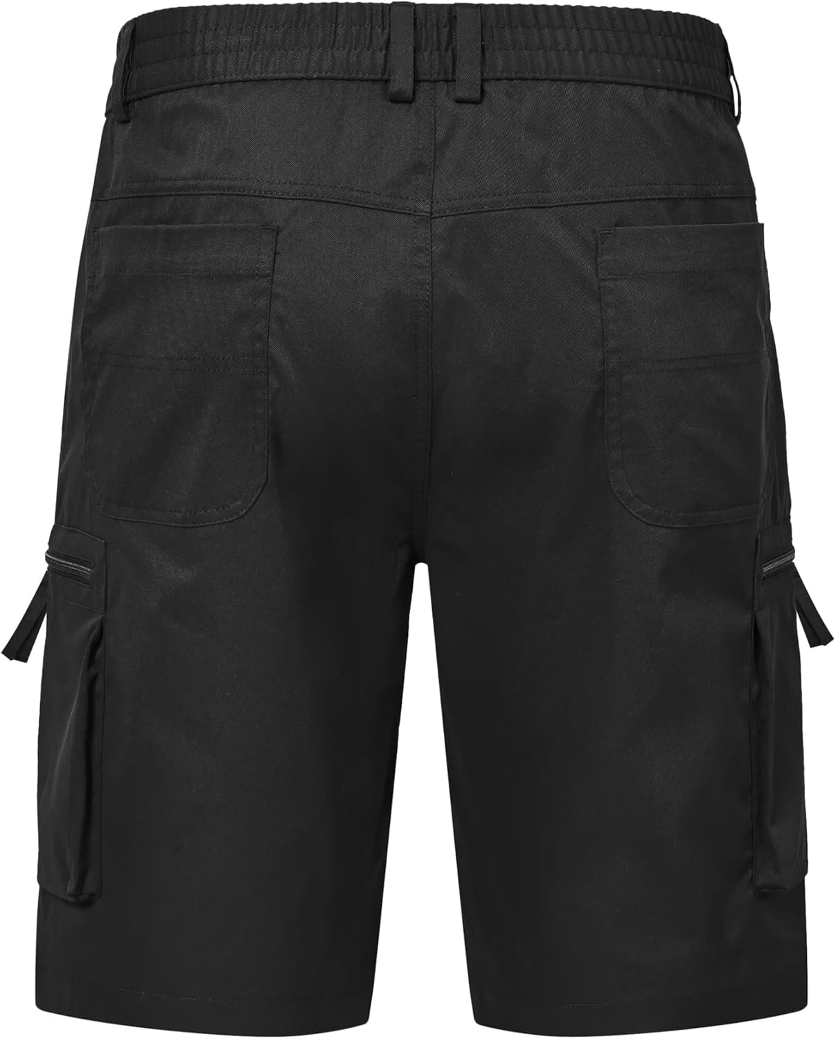 QPNGRP Men's Cargo Shorts - 9" Inseam Stretch Waist with 6 Pockets for Ultimate Comfort