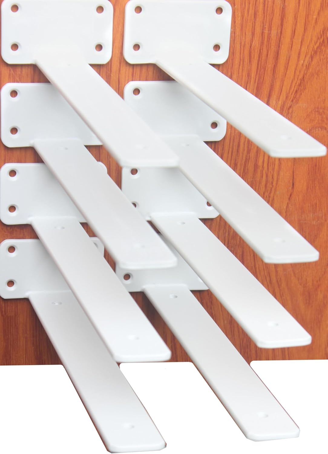 10-Inch Black Iron Floating Shelf Brackets - 12 Pack Rustic Industrial Support