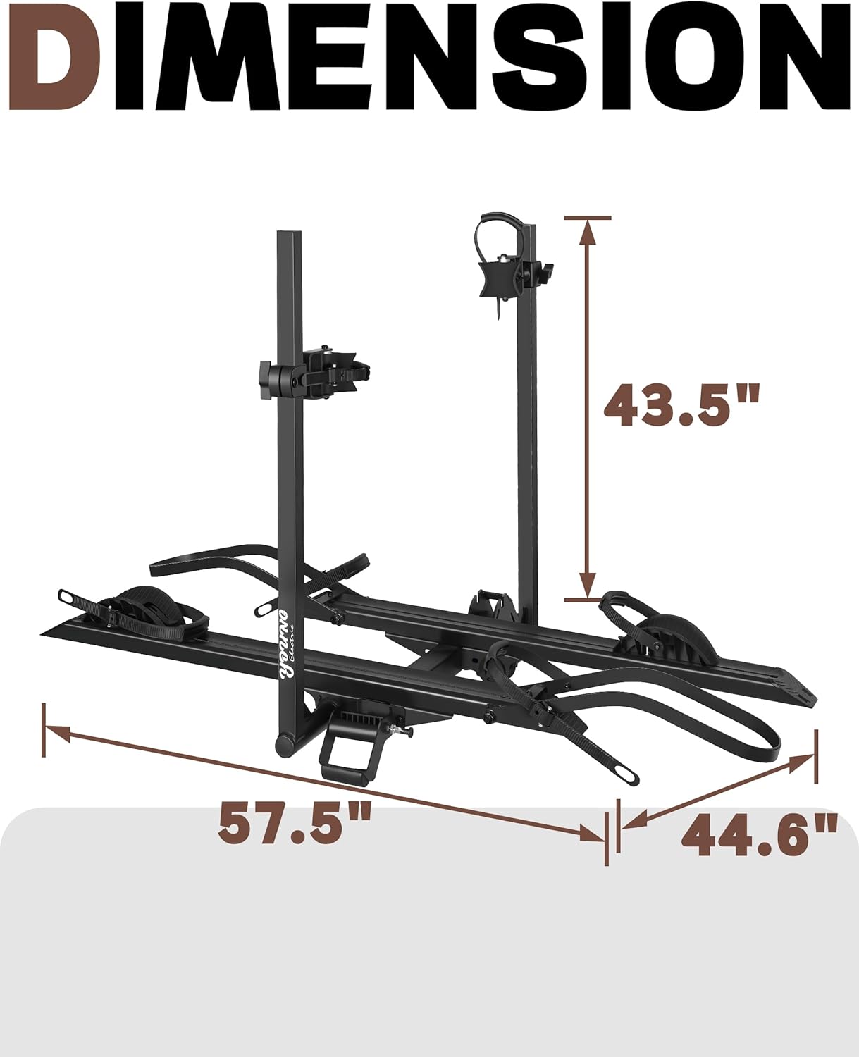 Young E-Bike Rack - Hitch Mount Platform for Cars & SUVs | Fits E-Bikes with 5-Inch Fat Tires, 200 lbs Capacity