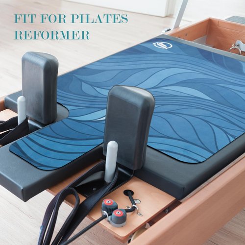 JOOEER Pilates Reformer Machine Mat, Non Slip Pilates Reformer Cover Lightweight Foldable Washable Pilates Reformer Mat for Gym Fitness, Blue