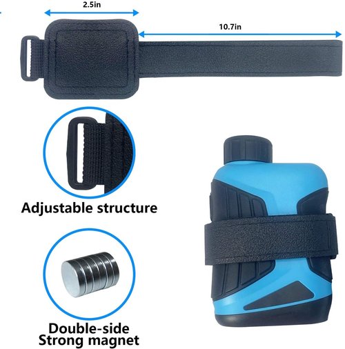 HomeMount Golf Rangefinder Magnetic Holder - Adjustable Strap Range Finder Accessories for Golf Cart Railing