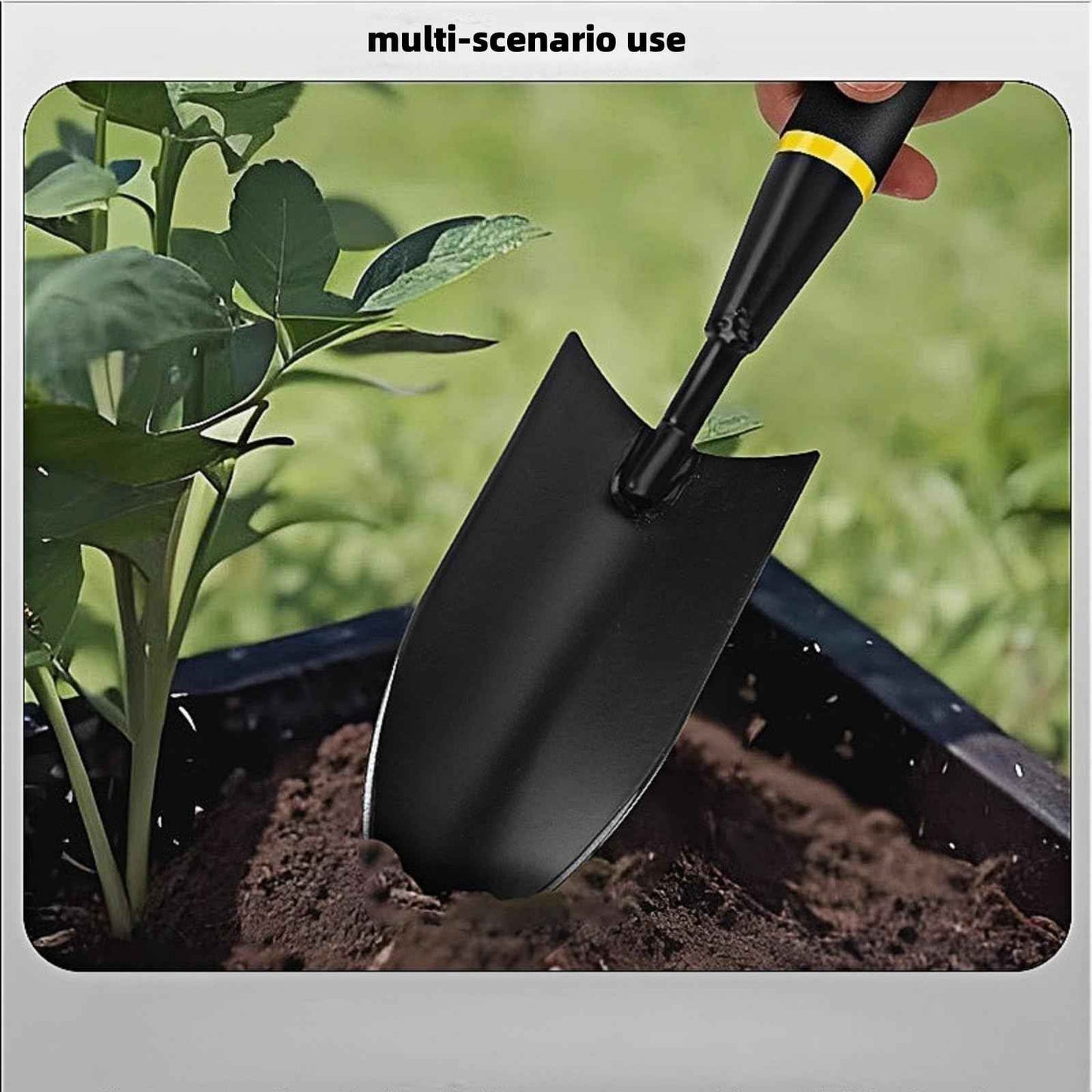 XFSPYY Garden Hand Trowel Set, Carbon Steel with Rubber Grip, Heavy Duty for Digging and Planting, Black, 2-Pack