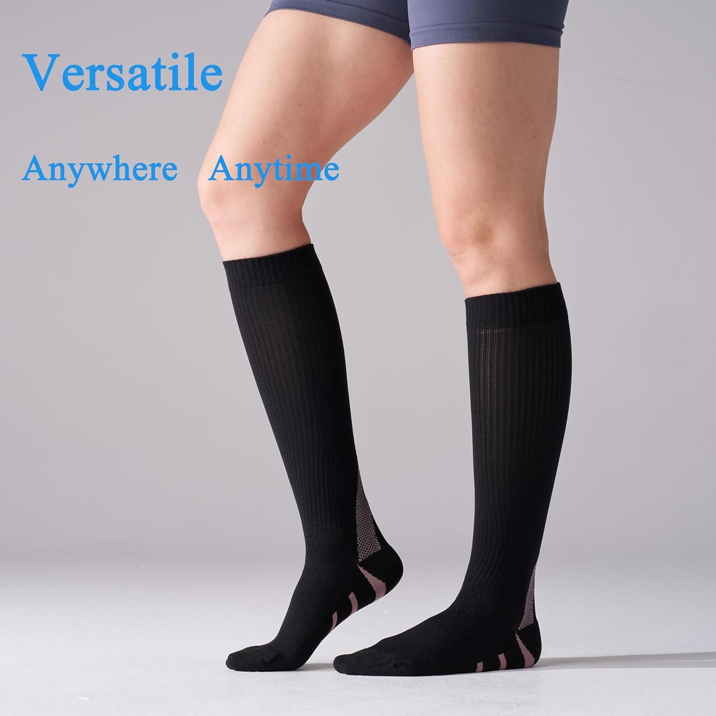 Skiennix Compression Socks - 20-30mmHg Graduated Support for Women | 4 Pairs for Running & Athletic Use