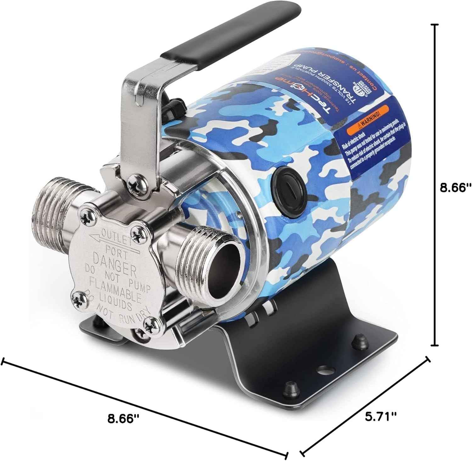 1500GPH Submersible Water Transfer Pump - 12V Sump Pump with 20ft Power Cord