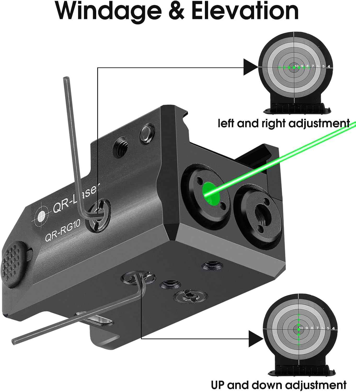 800 Lumens Tactical Flashlight Laser Sight Combo - USB Rechargeable LED Light for Handguns