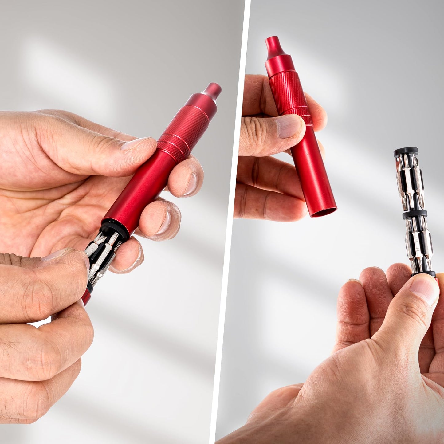 24-in-1 Precision Screwdriver Set, Magnetic Multi Bit Mini Screwdriver Set, Pen Style Repair Tool Kit for Eyeglass, Watch, Computer, Jewelry, Laptop, Phone and Electronic (Red)