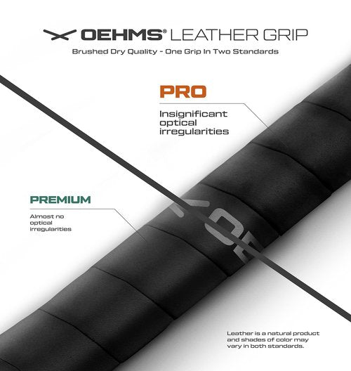 OEHMS Pro Leather Tennis Grip | Black | Adhesive Replacement Grip | Made in Germany