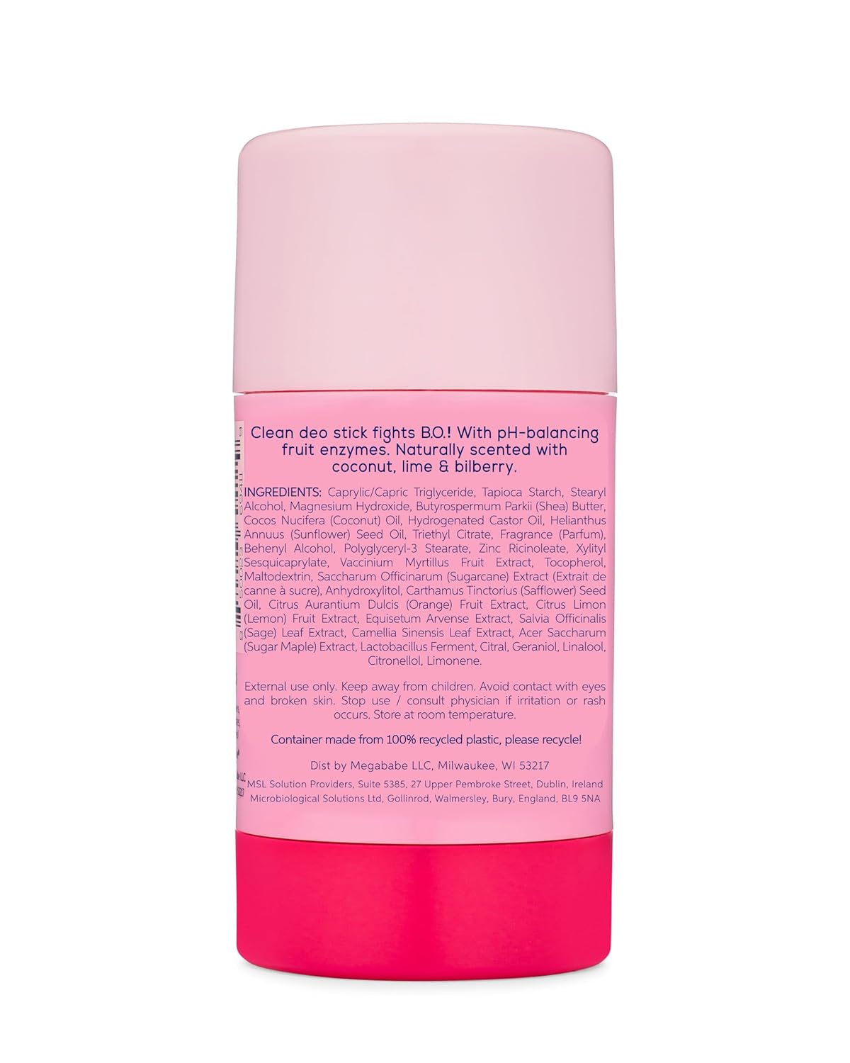 Megababe Daily Deodorant - Smoothie Deo with 72-Hour Odor Protection | Coconut & Fruit Enzymes | 2.6 oz