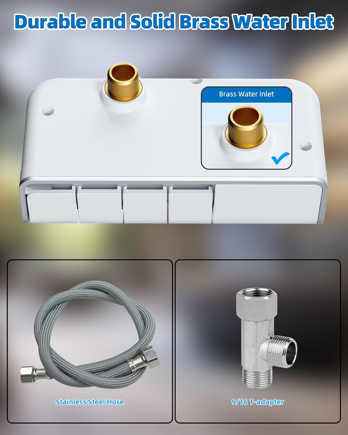 Bidet Attachment for Toilet - Non-Electric Dual Nozzle, Adjustable Water Pressure, Self-Cleaning, White