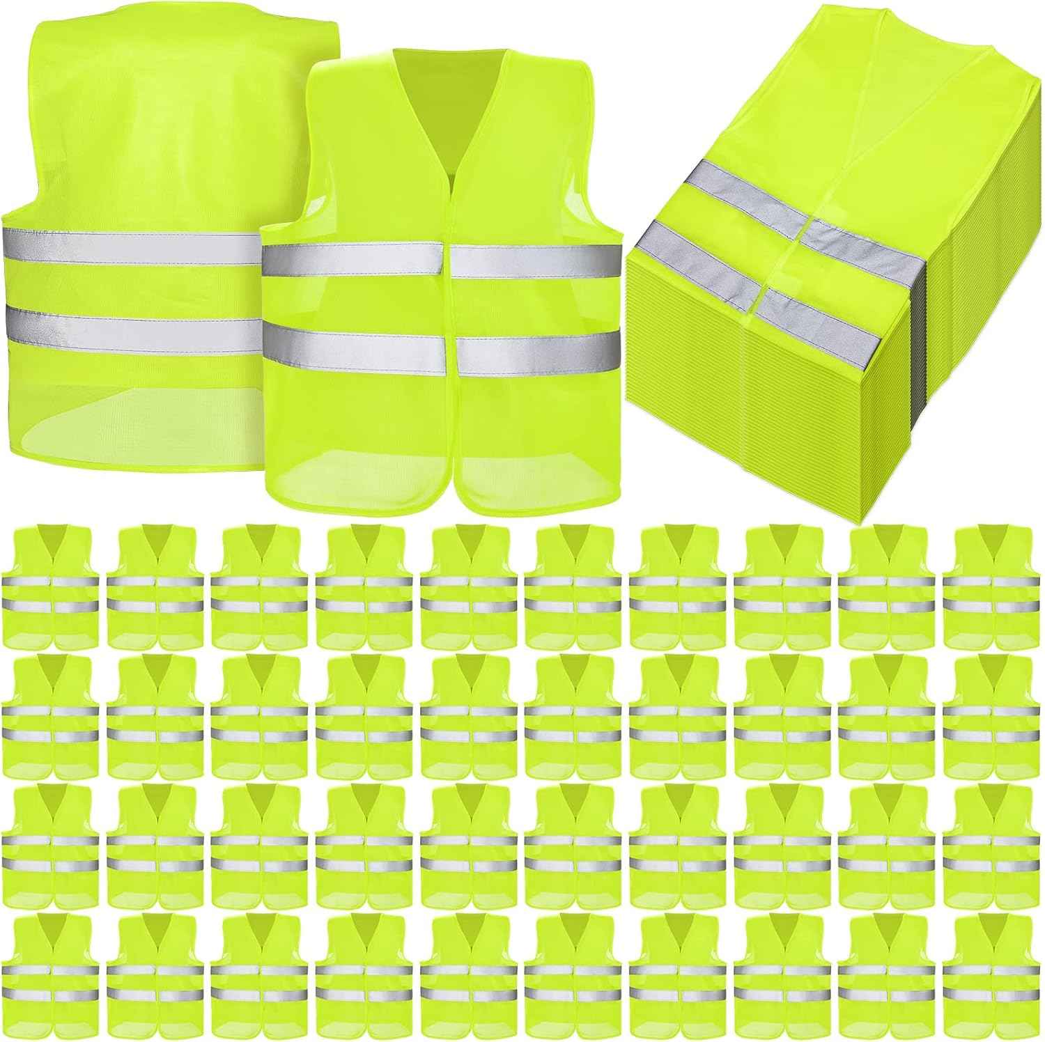 High Visibility Reflective Safety Vest for Men & Women - Bulk Security Mesh Vest for Work, Cycling & Running
