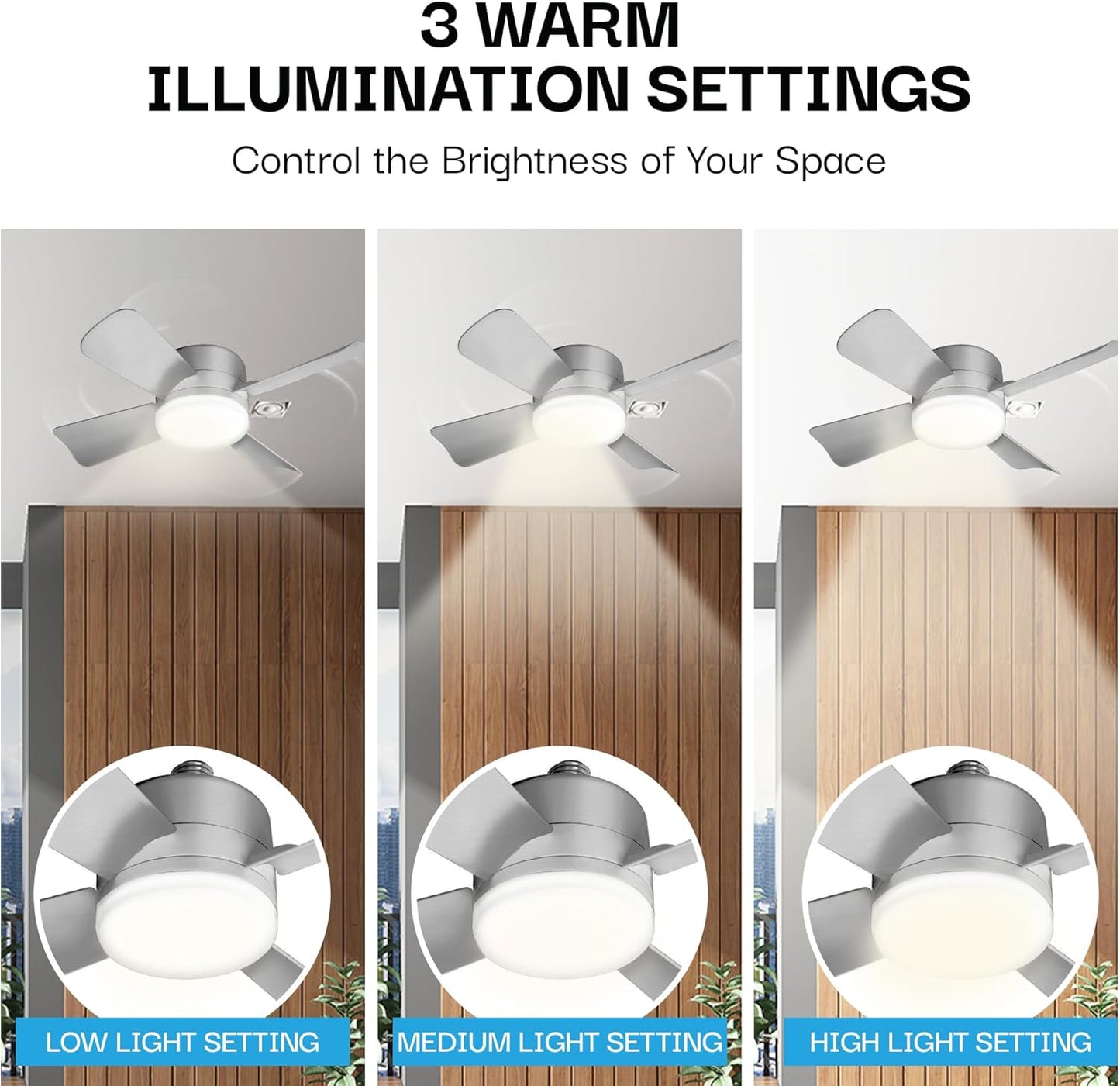 Socket Breeze Ceiling Fan with Light & Remote - Portable 3500K 1000 Lumens E26/E27