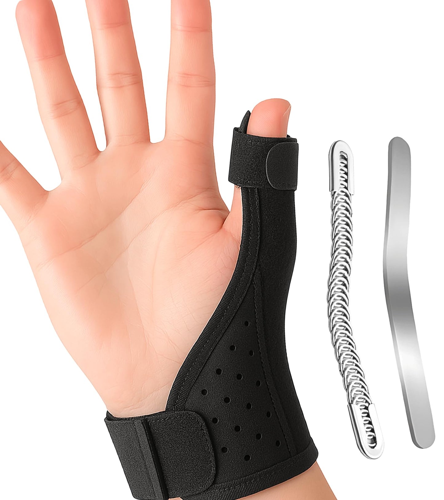Thumb Brace Right Left Hand - Choose Spring Stabilizer or Aluminum Spica Splint Support for Arthritis,Trigger Finger,Tendonitis,CMC Joint Pain Relief, Adjustable Wrist/Finger Strap for Women Men