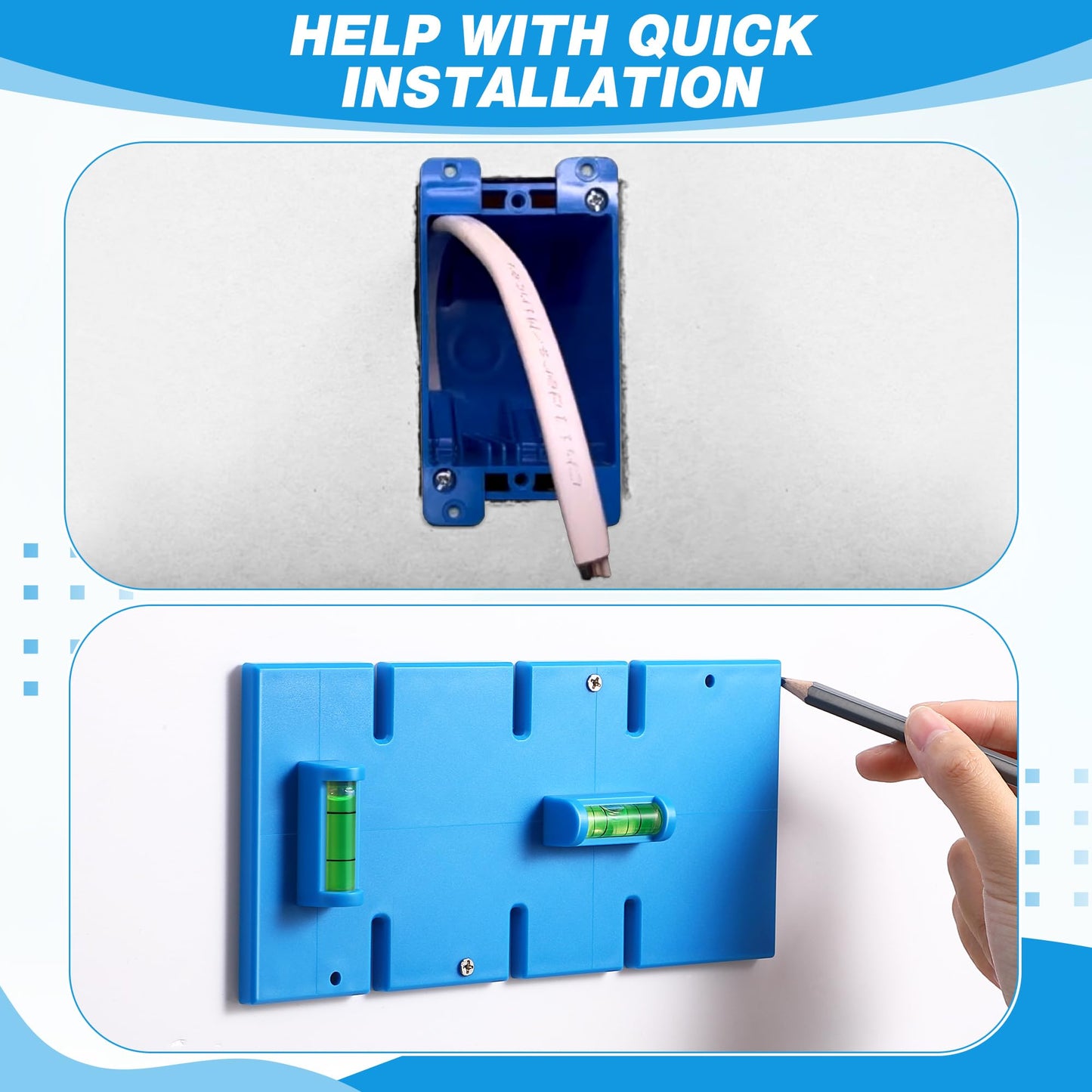 Ceoighe Labor Saving Devices for Old Work Box, Replacement for WTL-12/WTL-34 Combination Electrical Box Cutter for 1-Gang/2-Gang Metal Boxes, Non Metallic Electrical Box, 3-Gang/4-Gang, Built In Level