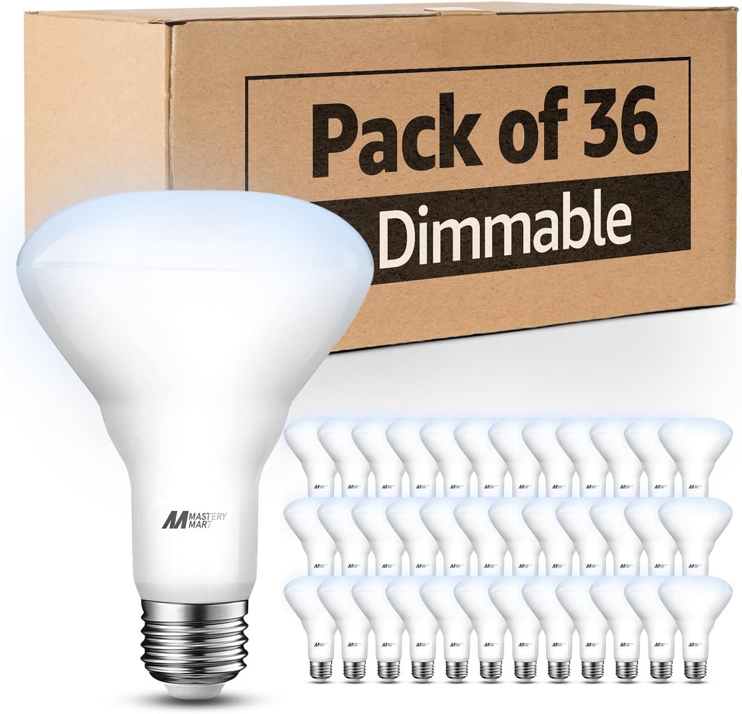 BR30 LED Bulbs 36-Pack - 65W Equivalent, 5000K Daylight, Dimmable, Flicker-Free, Energy Efficient E26 Base
