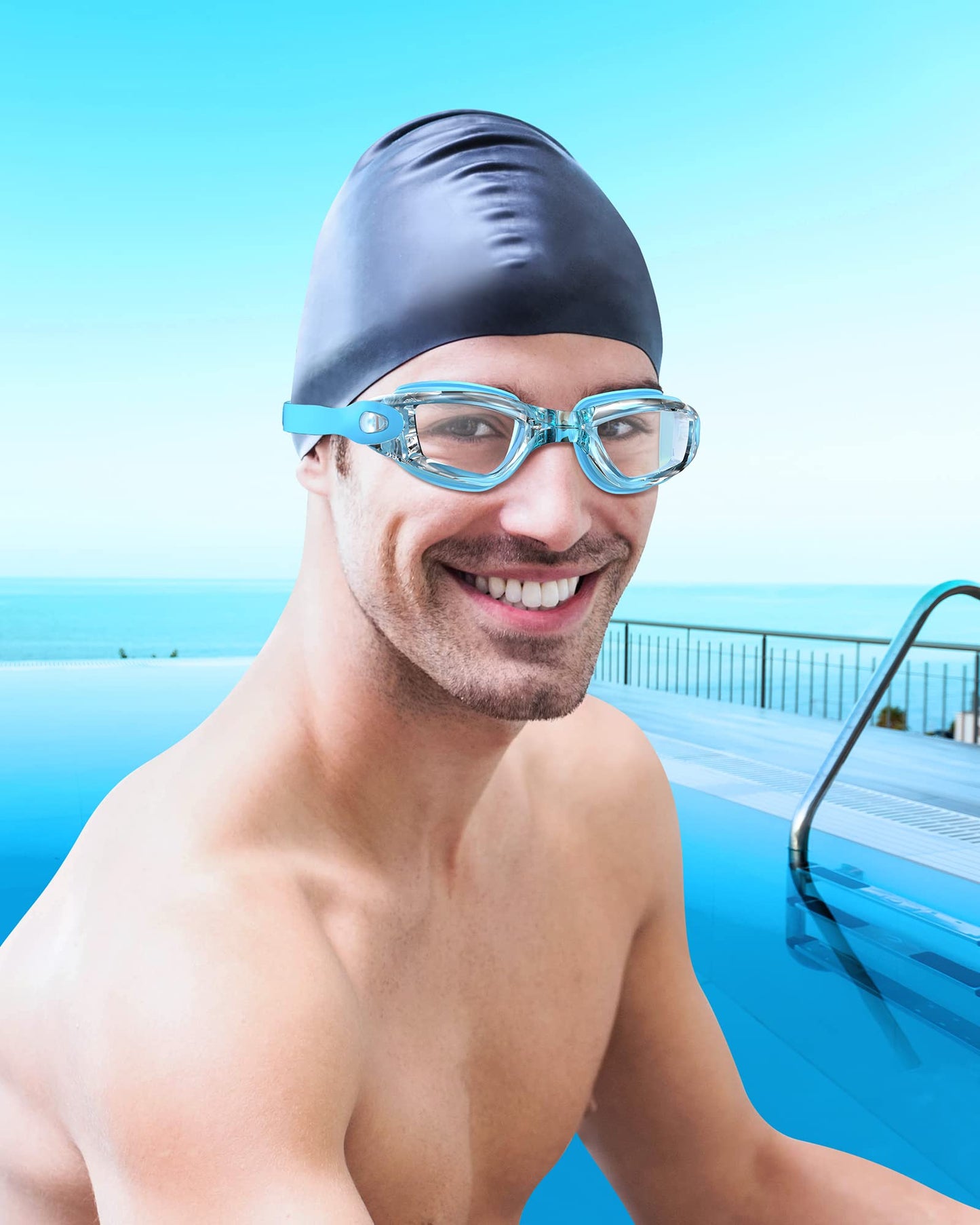 Aegend Swim Goggles, Swimming Goggles, No Leaking Adult Goggles Clear Lens, Anti-Fog & UV Professional Swimming Goggles for Men Women Youth, Summer Cooling Essential for Indoor Outdoor Swimming