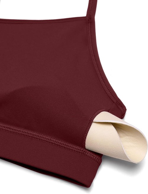 CRZ YOGA Butterluxe Y-Back Sports Bra for Women - Padded Low Impact Workout Top in Black