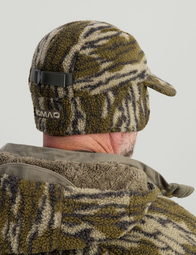 Nomad Mens Cottonwood VX3 Cap, Warm and Durable Hunting Hat, Wind-Resistant with Adjustable Fit, Mossy Oak Bottomland Camo, One Size