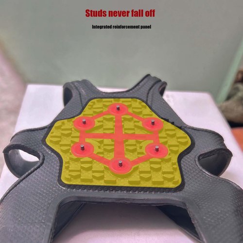 Upgraded Tungsten Crampon, Fashion Ice & Snow Grips with Fluorescent for Shoes and Boots, Removable Shoe Traction for Hiking, Jogging in Winter Outdoor(M/L)