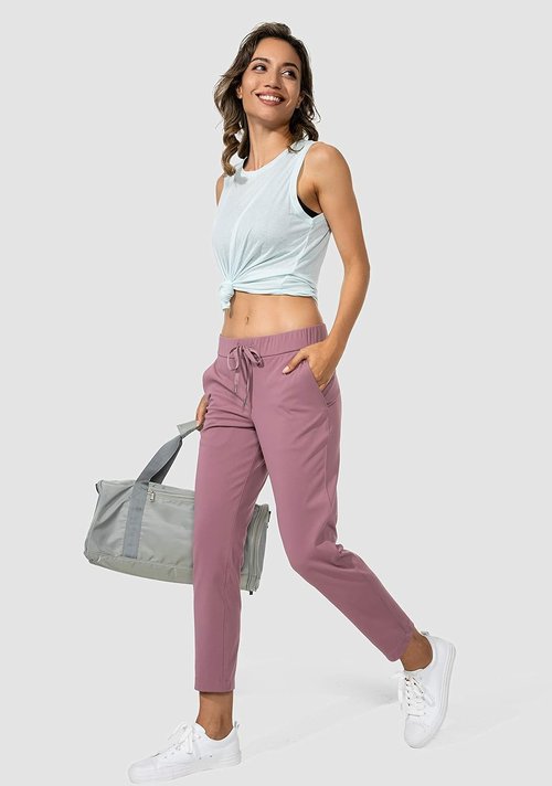 G Gradual Women's 7/8 Stretch Ankle Pants - Deep Pockets for Golf, Lounge, Travel & Work