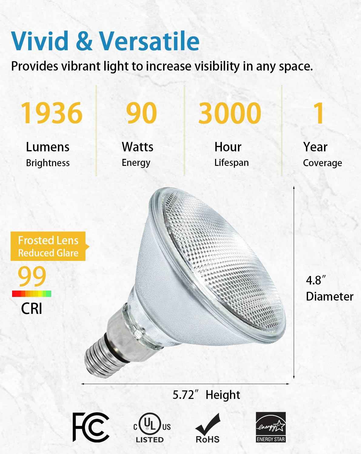 RAGFOZ Par38 Halogen Flood Light Bulb 120V 90W,Dimmable Outdoor PAR38 90W Light Bulbs,E26 Medium Base, Warm White, High Output Reflector Flood Lights for Indoor and Outdoor