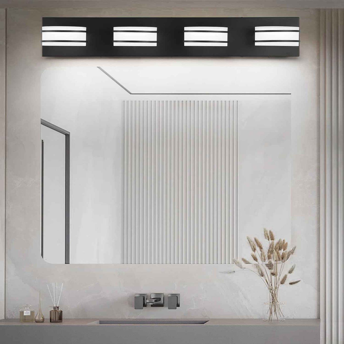 LED Chrome 3-Light Dimmable Bathroom Vanity Light Fixture - Modern Acrylic & Stainless Steel Over Mirror Lighting