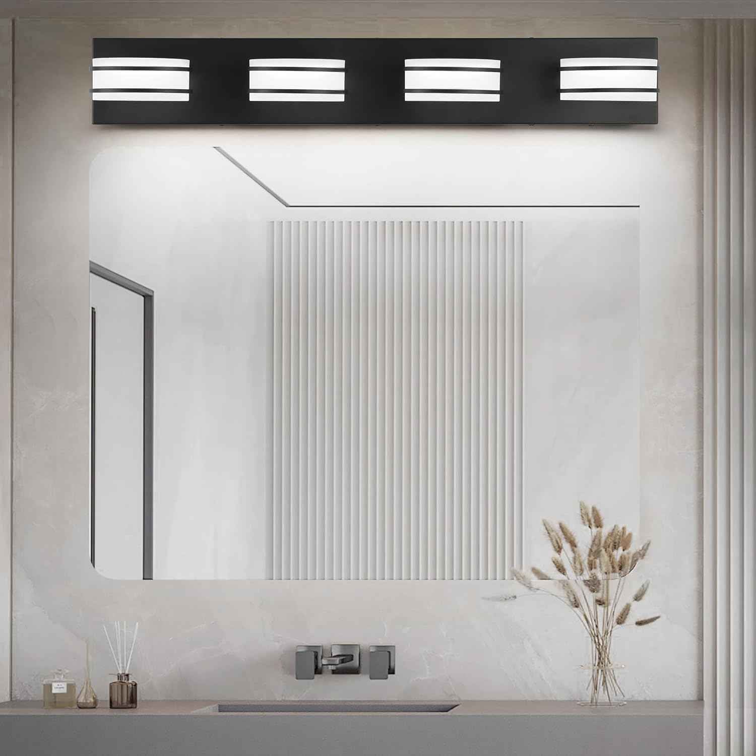 LED Chrome 3-Light Dimmable Bathroom Vanity Light Fixture - Modern Acrylic & Stainless Steel Over Mirror Lighting