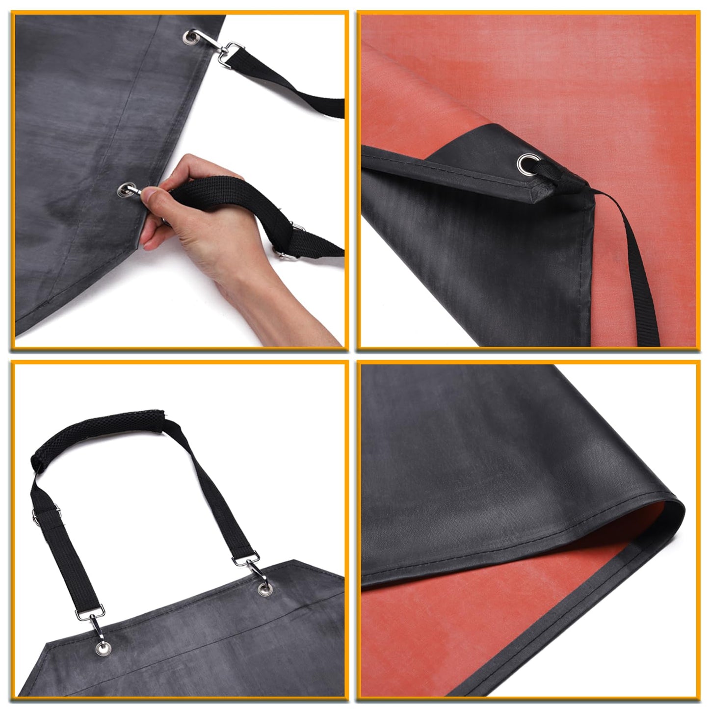 Homsolver Thick Rubber Waterproof Apron, Adjustable Heavy Duty Dishwashing Apron, Work Apron For Cooking, Cleaning Fish, Gardening, Lab Work, Butcher And Dog Grooming