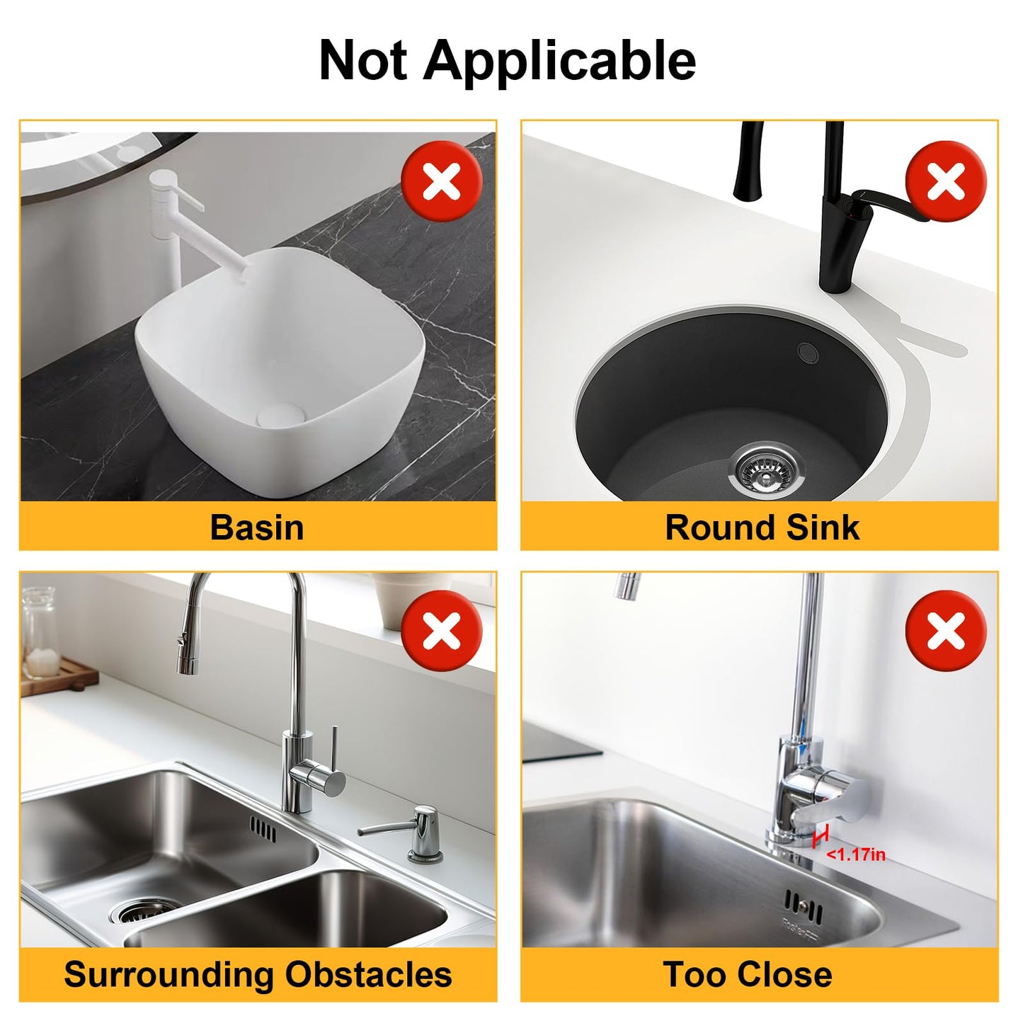 Doeklpo 24 Inch Kitchen Sink Splash Guard๏ผ5ยฐSlope Fast Draining Silicone Mat for Kitchen Sink Faucet Mat, Kitchen Sink Tidy Splash Guard for Kitchen Sink Area Bathroom Faucet Draining Mat (Black)