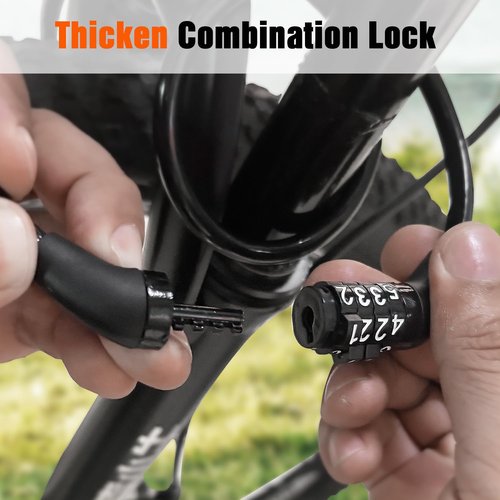 ASKGO Lock Bike Lock Cable with Combination Black