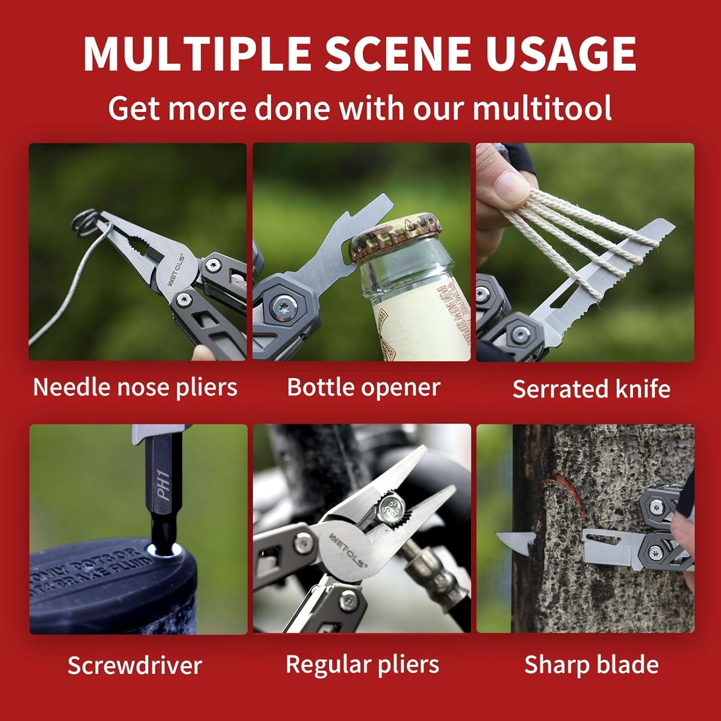 WETOLS 21-in-1 Multitool with Pocket Knife & Pliers - Perfect Christmas Gift for Men & Dads, EDC Survival Gear