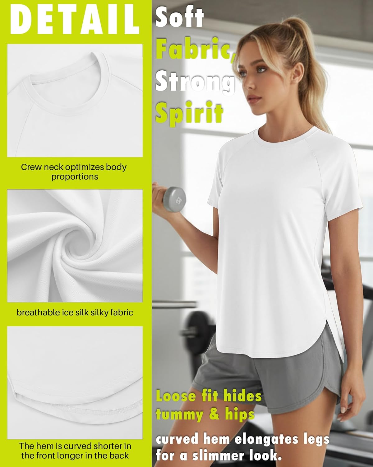 Skiennix Women's Workout Shirts - Quick Dry Raglan Athletic Tops | Loose Fit Yoga Tee, 4 Pack
