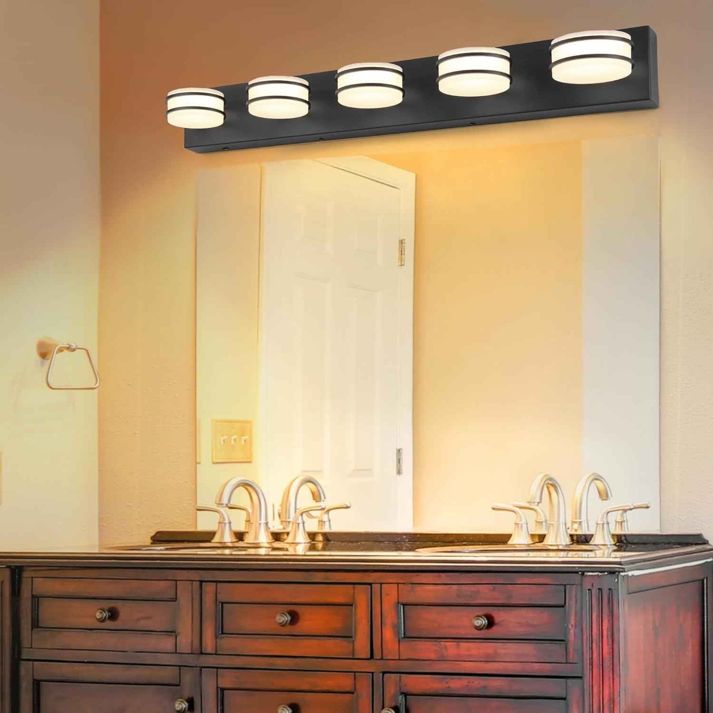 LED Chrome 3-Light Dimmable Bathroom Vanity Light Fixture - Modern Acrylic & Stainless Steel Over Mirror Lighting
