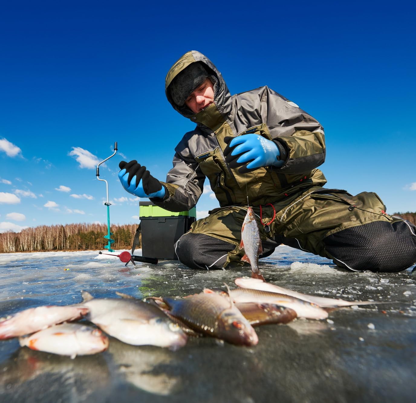 DULFINE 100% Waterproof Winter Work Gloves for Men and Women,Foam Latex Coated and Thermal Insulated Gloves for Cold Weather,Outdoor Freezer Gloves(Large)