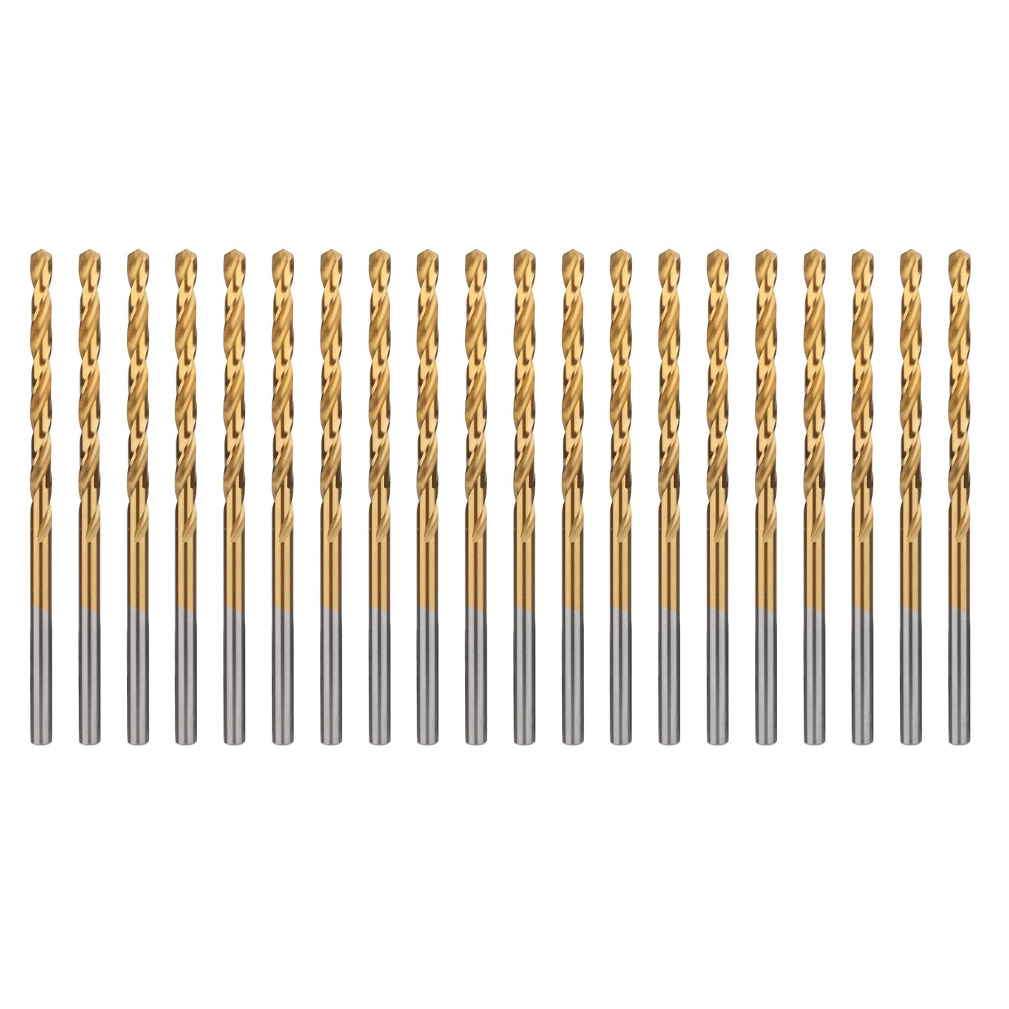 1/8" Titanium Drill Bits, HSS Metal Jobber Length Twist Drill Bits, 135° Split Point, Suitable for Drilling in Metal, Plastic, Wood, Pack of 20pcs, BECOLLO…