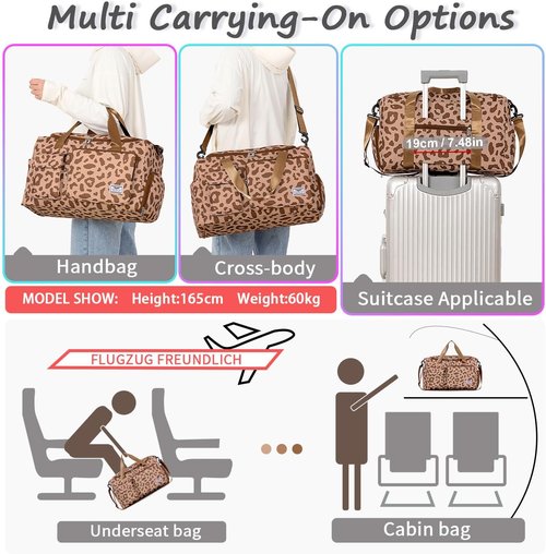 FIORETTO Women's Gym Duffle Bag - 30L Capacity with Shoe Compartment | Perfect for Travel & Sports