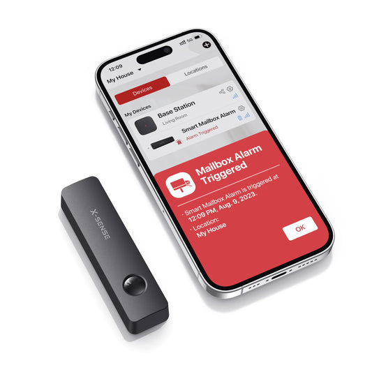 X-Sense Smart Mailbox Alarm, Requires SBS50 Base Station, Wireless Long Range Mailbox Alert, Mailbox Sensor for Delivered Mail, SMA51