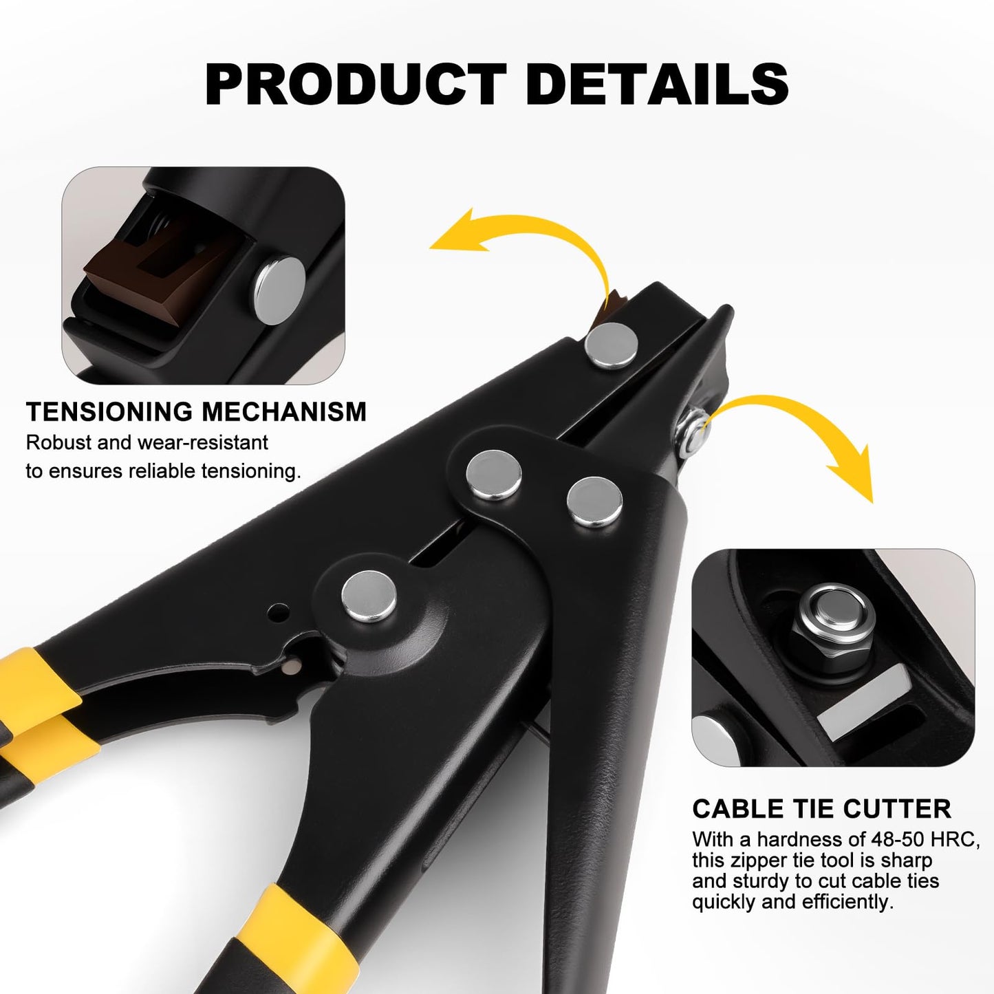 JIOUXIP Zip Tie Tool, Tensioning and Cutting Tool for Fastening and Cutting Plastic or Nylon Cable Tie, Cable Tie Gun for Cable Management, Zip Tie Tightener with Ergonomic and Portable Design