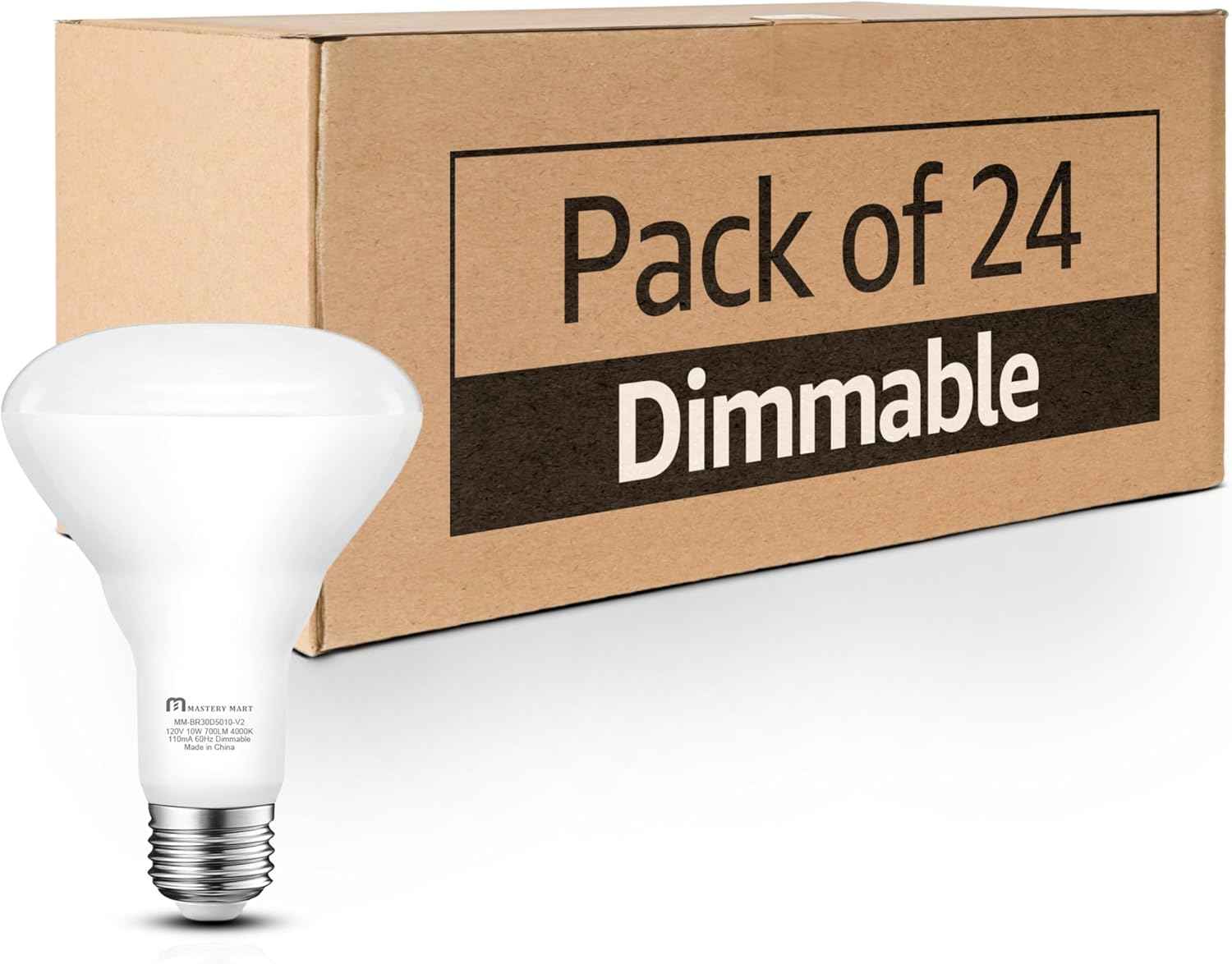 BR30 LED Bulbs 36-Pack - 65W Equivalent, 5000K Daylight, Dimmable, Flicker-Free, Energy Efficient E26 Base