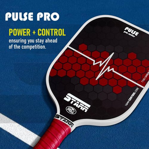 STARR Pulse Pro Pickleball Paddle | USAPA Approved 16mm Honeycomb Core | T700 Carbon Fiber Control Surface (Red)